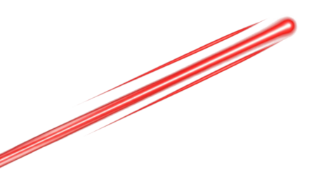 red light beam line streak moving across dark background, glowing effect, digital motion trail clean png