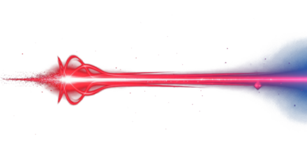 red light beam line streak moving across dark background, glowing effect, digital motion trail clean png