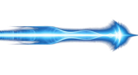 blue light beam line streak moving across dark background, glowing effect, digital motion trail clean png