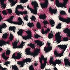 Pink leopard fur spots texture illustration with exotic animal skin, designed for fashion fabric, wallpaper, and camouflage background.