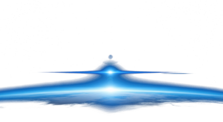 blue glowing planet horizon, light flare on dark background, sci-fi digital space concept, high contrast lighting clean png