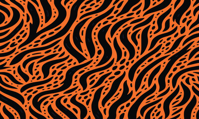 Wild tiger skin vectand illustration featuring textured fur stripes, suitable fand creative wallpaper murals, fabric designs, and tiles.