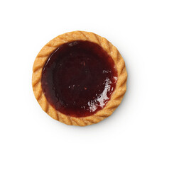 raspberry jam tart sweet fruit tart with shadow isolated on transparent background