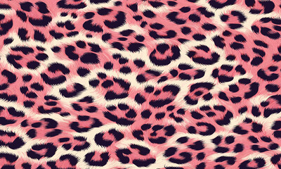Exotic pink leopard fur texture pattern inspired by animal skin, ideal for fabric, fashion design, wallpaper, and exotic camouflage background.