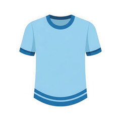 Light blue short sleeve t shirt isolated on transparent background