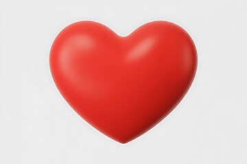 Obraz premium Vibrant red heart shape, symbolizing love, affection, and positivity against a plain background.
