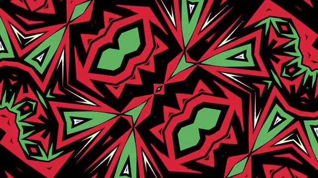 A cyclical animation of a seamless geometric patterns created in the form of an abstraction using a brushcartoon technique in a fantasy style containing elements of lines and bizarre shapes