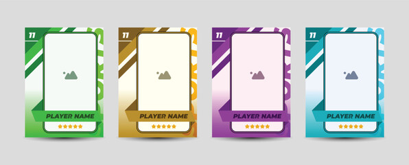 Trading card template design for sports, picture frame for player performance, photo frame or border collection for hockey, basketball and football player, sports flyer design, template eps 10.