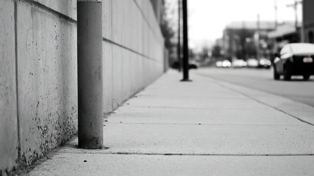 A classic black and white photo of a parking meter on the street