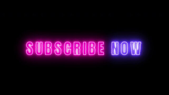 Neon Subscribe Message for YouTube or Social Media Content Creators.