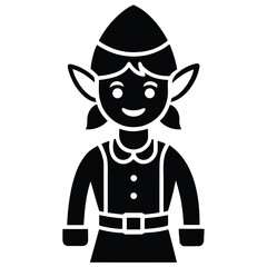 toy workshop elf dress vector icon