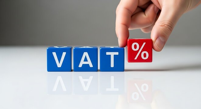 Reducing VAT value added tax for business financial savings with percentage symbol, tax strategy for entrepreneurs, small business taxes, tax rate
