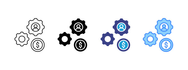 Management icon set multiple style collection