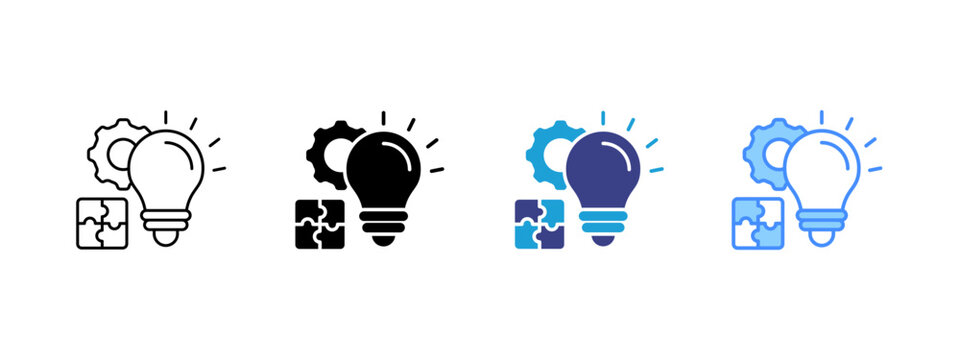 Solutions icon set multiple style collection