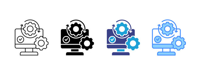 System icon set multiple style collection