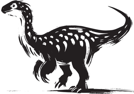 Edaphosaurus in Sumi-e Style: A Minimalist Depiction of Prehistoric Life