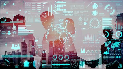 Data center monitoring dashboard visualize network performance, connection status, usage rate, and...