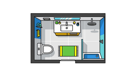 Bathroom interior design plan toilet sink tub illustrating home improvement modern living space planning and property layout for architects and designers.