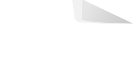 Minimalist white background with a curled corner, suggesting a clean and simple design.