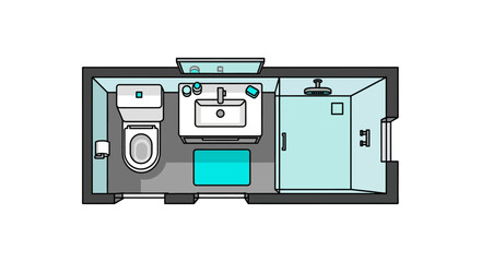 bathroom floor plan illustrating toilet sink and shower layout for home renovation projects providing design ideas and optimizing bathroom space