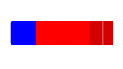 Horizontal bar with blue and red sections, separated by a thin white line.