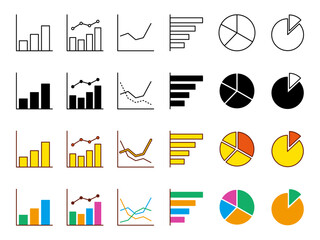 ビジネス資料に使える色々なグラフの素材セット