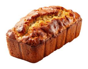 Baking fresh banana bread at home kitchen food cozy isolated on transparent background