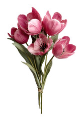 Naklejka premium Vibrant pink tulip bouquet floral arrangement isolated on transparent background