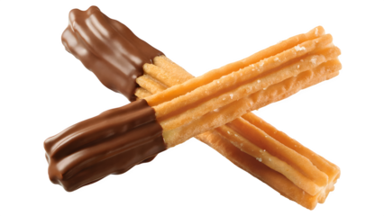 Churros with Chocolate isolated on transparent background