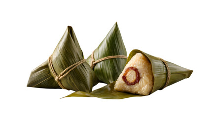 Fototapeta premium Zongzi, traditional chinese rice dumpling isolated on transparent background