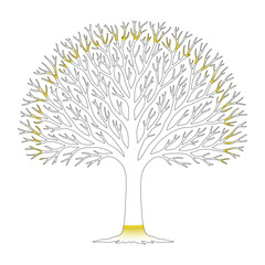 Naklejka premium abstract tree with yellow flowers