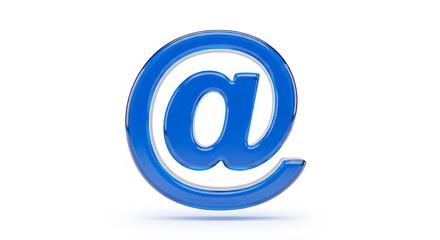 Fototapeta premium Blue transparent at symbol representing digital email communication