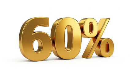 Golden 60 percent discount sale symbol