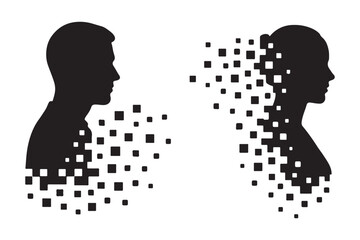 silhouette of a girl with a heart