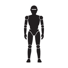 black silhouette of a man robot