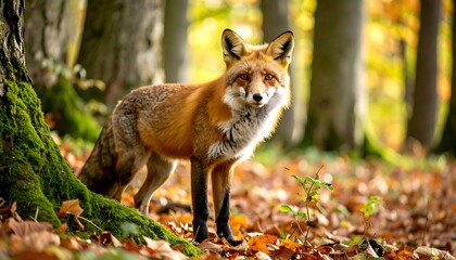Red fox in autumn forest (6)