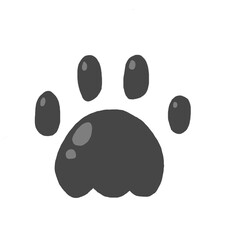 黒い肉球のイラスト