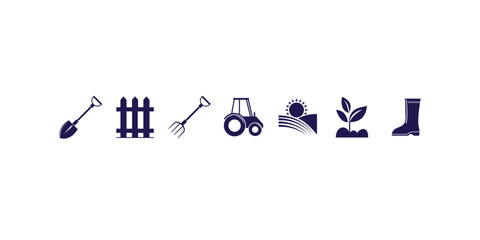 Farm and agriculture vector line icons. Farm, Farming, Agriculture - thin line web icon set. Contains such Icons as Greenhouse, Haystack, Harvest
