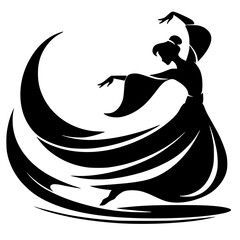 Wind dance silhouette