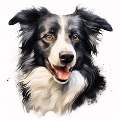 Fototapeta premium Portrait of a happy border collie dog