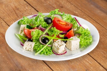 Fresh delicious salad with fresh vegetables