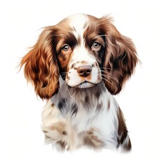 Adorable springer spaniel puppy portrait