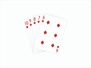 Playing cards on the isolated white background