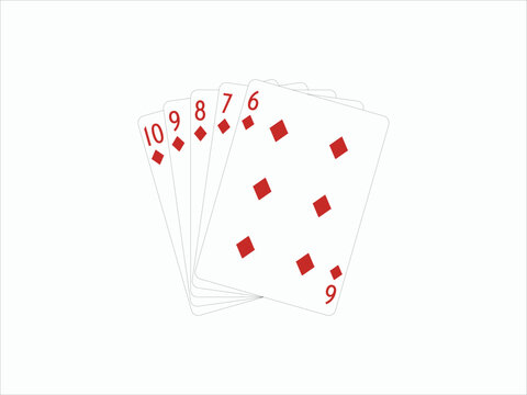 Playing cards on the isolated white background
