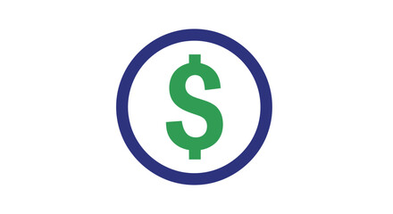 Financial Stability A Flat Vector Icon of a Dollar Sign in a Blue Circle for Economic Concepts