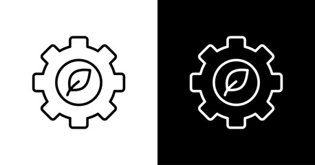 Eco Setting White Icon Set Design