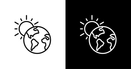 Sun World White Icon Set Design