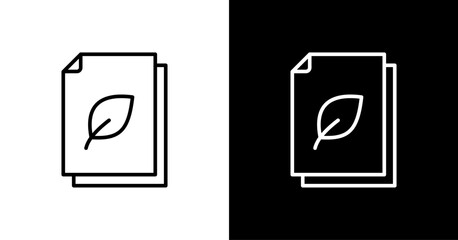 Eco Paper White Icon Set Design