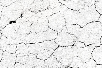 Texture soil dry crack background pattern of drought lack of water of nature white black old broken.