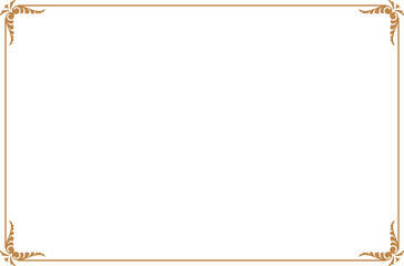 Elements of ornate vintage frames. Border gold isolated  classic swirls, floral motifs. Design print for greeting cards, wedding invitations, restaurant menu, royal certificates. Set 1224
